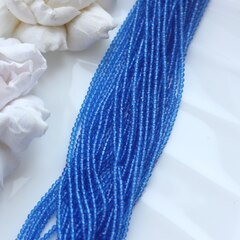 Бусины стеклянные лазурные круглые 2 мм, К208