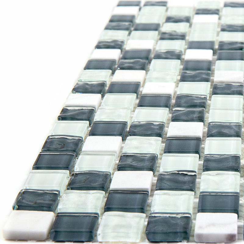 4PST-009 Мозаика из стекло мрамор Natural Pastel серый квадрат