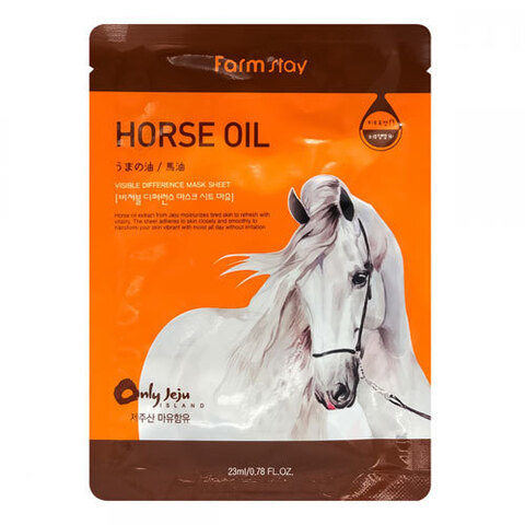 FarmStay Visible Difference Horse Oil Mask Sheet - Тканевая маска для лица с лошадиным маслом