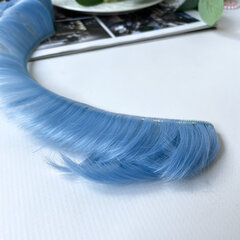 Волосы - трессы для кукол, короткие, для мальчика или челки, длина 4-5 см, ширина 100 см, цвет голубой, набор 2 шт.