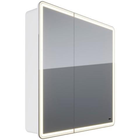 Lemark ELEMENT LM80ZS-E Шкаф зеркальный 80х80 см 2-х дверный, с подсветкой, с розеткой, цвет корпуса: Белый