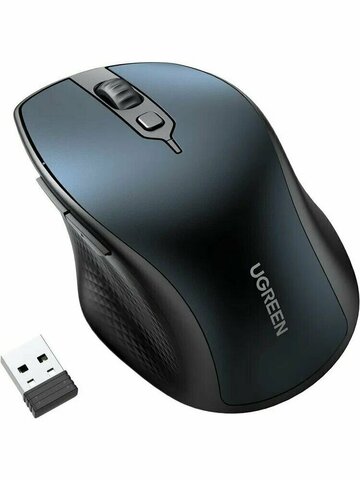UGREEN MU101 15807 Ergonomic Contoured-Shape Design Wireless Mouse 2.4 GHz&BT, Blue