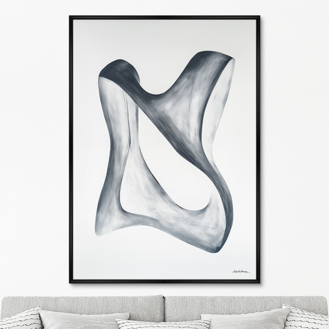 ArtNoMore - Репродукция картины на холсте Streamlined shape in white and grey, 2024г.