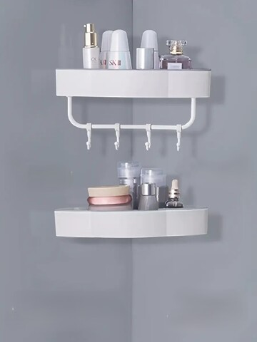 Полка для ванной угловая навесная настенная без сверления