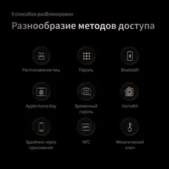 Умный замок Aqara ML-D01D врезной разблокировка отпечатком пальца / код / NFC / прилодение / механический ключ 5000 mAh бронзовый/черный