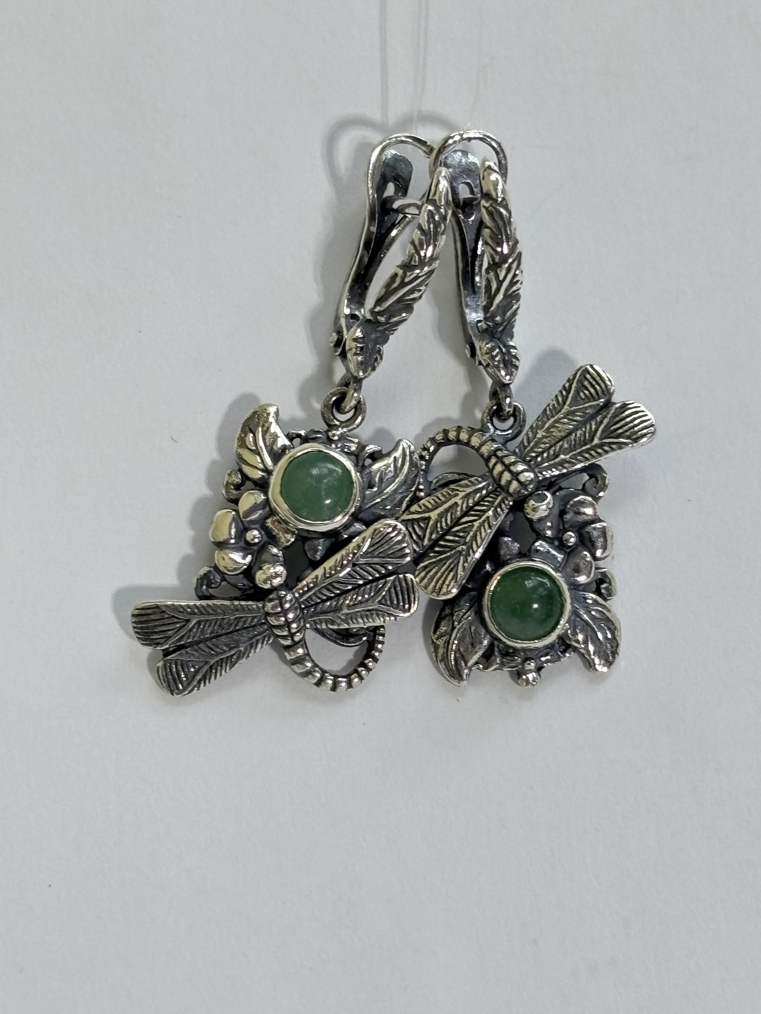 Стрекоза (серьги из серебра)