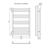 Полотенцесушитель водяной Lemark Melange LM49810 П10 500x800