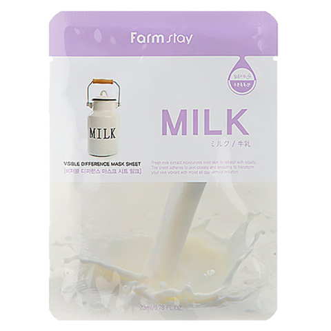 Farmstay Visible difference milk mask pack Маска тканевая с молочными протеинами