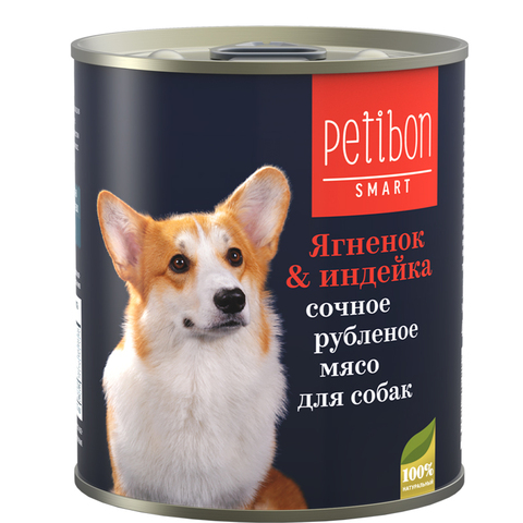 Влажный корм Petibon Smart (Петибон) 240 г ЯГНЁНОК+ИНДЕЙКА рубл.мясо для собак Четвероногий Гурман