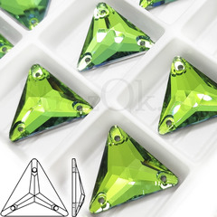 Стразы пришивные Triangle Peridot, Треугольник Перидот, зеленый купить оптом на StrazOK.ru