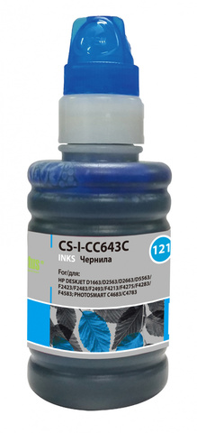 Чернила Cactus CS-I-CC643C Голубой / Cyan 100мл для HP DJ D1663/D2563/D2663/D5563/PS C4683/C4783