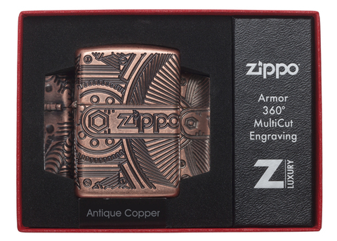 Зажигалка Zippo Armor с покрытием Antique Copper, латунь/сталь, медная, матовая, 36x12x56 мм123