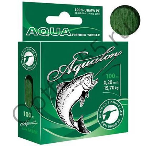Плетеный шнур AQUA Aqualon темно-зеленый 100м