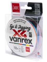 Плетеный шнур LUCKY JOHN Vanrex EGI & JIGGING х4 BRAID Multi Color 150 м - 0,17 мм