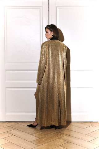 Платье-смокинг с пайетками золотое