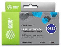 Картридж струйный Cactus CS-EPT0632 T0632 голубой (10мл) для Epson Stylus C67, C87, CX3700, CX4100, CX4700