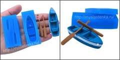 Силиконовый молд лодка с веслами 3 D