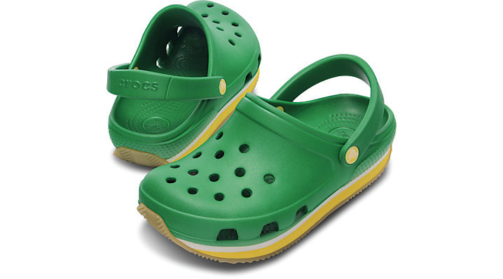 Kids Crocs Retro Clog Kelly Green Yellow