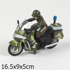 Мотоцикл металл. инерц. военный, с фигуркой