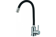 EZA4-F090 KB,см-ль для кух.мойки с пов.гибким черным изливом ,катридж Ø 35