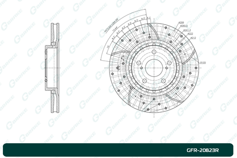 Диск тормозной перфорированный G-brake GFR-20823R правый