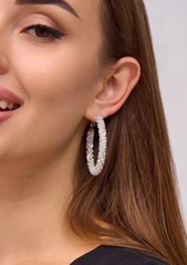 5547- Эффектные серьги-конго сверкающие диаметр 5,5см