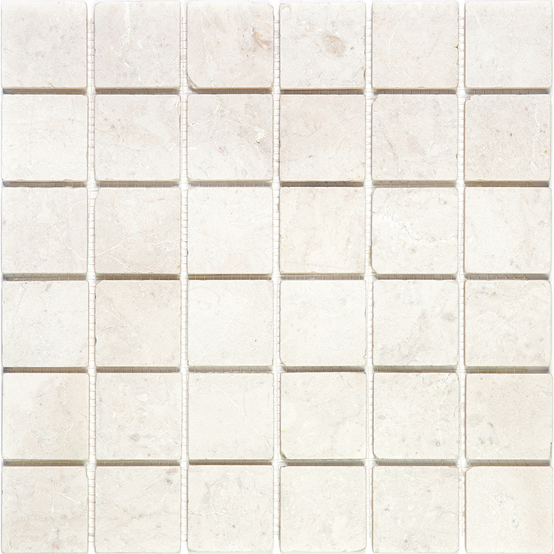 7M030-48T Crema Marfil Мозаичная плитка из мрамора Natural Adriatica бежевый светлый квадрат матовый