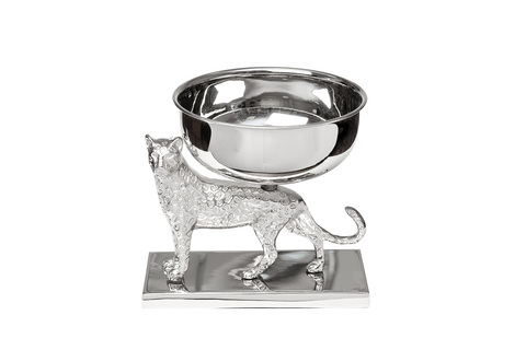 Чаша декоративная 26х18х19см Garda Decor Леопард хром