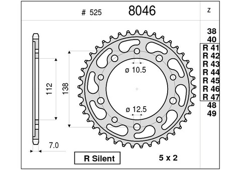 Звезда ведомая Ognibene 8046-R47 (JTR1304.47 / JTR1877.47)