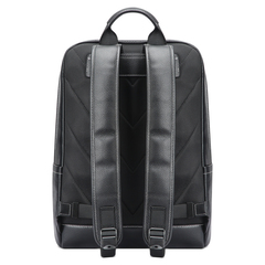 Рюкзак бизнес BOPAI 61-121671A из натуральной кожи черный (уценка)