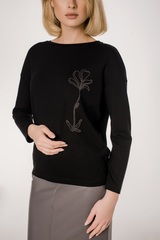 Лонгслив свободный с декором Тамбовчанка