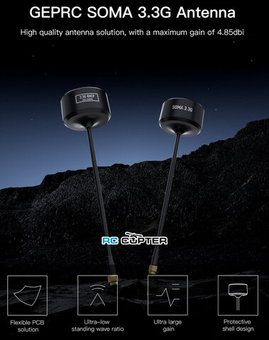 Антенна GEPRC SOMA 3.3G Antenna 4.85 dBi RHCP SMA 170mm