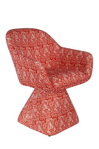 Кресло вращающееся Ist Casa Луи, 69х73х79, красный принт