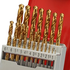 Набор сверл по металлу 1-10мм 19шт DIN338 HSS-G TiN 118° (мет. кейс) H-Tools Pro 250214PRO