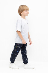 брюки  для мальчика  КР 400529/индиго,космические брызги