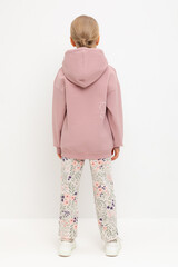 брюки  для девочки  КР 400536-1/светлый жемчуг,летний сад