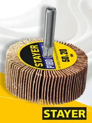 STAYER d 50 x 20 мм, P180, на шпильке d 6 мм, круг шлифовальный лепестковый (36607-180)