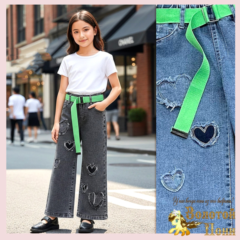 Джинсы девочке (4-9) 260226-XL9060