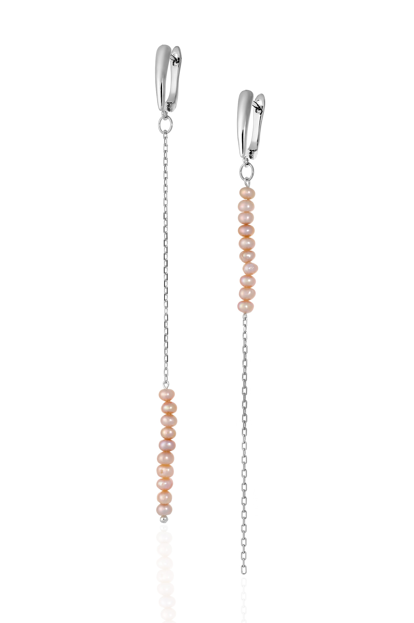 Асимметричные серьги с жемчугом