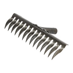 Грабли клепанные с витым зубом 14-зубые, рельсовая сталь, без черенка (Россия) 66-1-034
