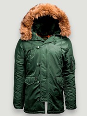 Куртка Аляска Alpha Slim Fit N-3B Parka (оливковая - s.green/orange)