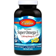 Carlson Labs, Norwegian, Super Omega-3 Gems, 180 мягких желатиновых капсул