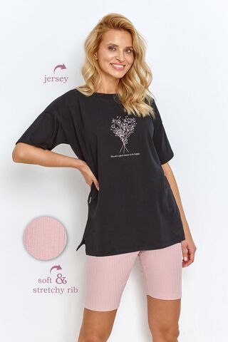 Пижама женская с шортами в рубчик TARO 2874 JUNE