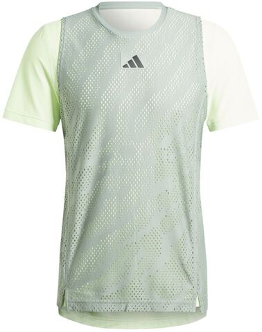 Теннисная футболка Adidas Tennis T-Shirt Pro Layering - silver green/green spark