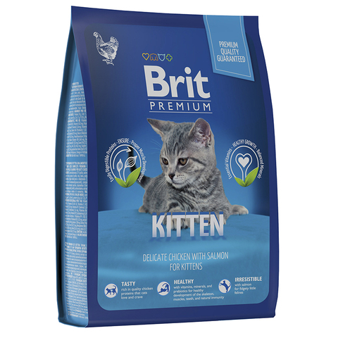Сухой корм Brit Premium Cat Kitten с курицей, для котят, 2 кг .