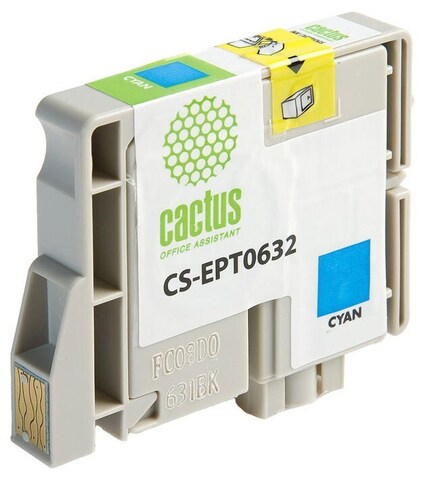Картридж струйный Cactus CS-EPT0632 T0632 голубой (10мл) для Epson Stylus C67, C87, CX3700, CX4100, CX4700