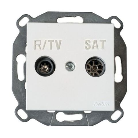 Розетка телевизионная TV одинарная. Цвет Металлик. Fontini F37(Фонтини Ф37). 37712502