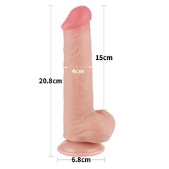 Телесный фаллоимитатор 8 Sliding Skin Dual Layer Dong - 20,8 см. - 