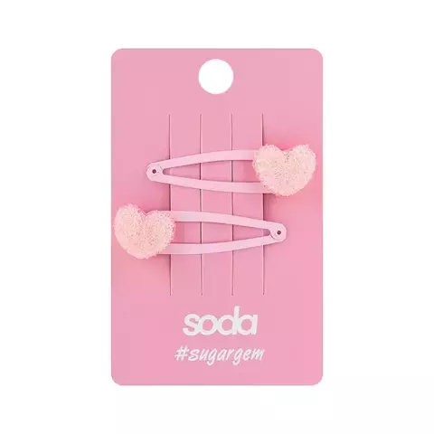 Soda Заколки для волос Pink Hearts 2 шт