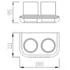 Abber Nord AA1557B Стакан двойной для зубных щеток, цвет: черный матовый